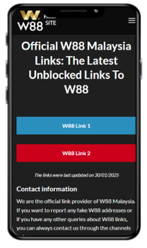 2. Click W88 link to access the casino safely and quickly